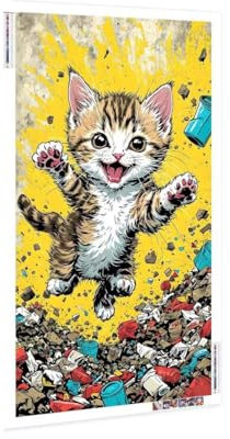 5D Diamant Painting Bilder, Diamond Painting Kitty, Diamond Painting Set für Erwachsene und Kinder, DIY Mosaikherstellung, Diamant Malerei für Haus Dekoration, Weihnachten Geschenk 80x160 cm K-950