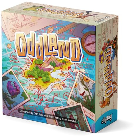 Allplay Oddland | Tile-Laying Exploration Board Game | Unique Wildlife Scoring Puzzle for 1-5 Players | Ages 10 Small Box Series