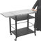 VonVVer Carrello per barbecue, 80 x 50 x 83 cm, in acciaio inox, con grande superficie di lavoro, per esterni, con maniglia, tavolo da pizza mobile su ruote, carrello da cucina per esterni