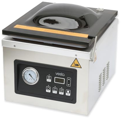 Vesta Precision Macchina Sottovuoto Professionale C17 con Pompa a olio 6,2 m³/h, Barra saldante 30 cm | Confezionatrice a Campana 30x35x13,5cm per il Confezionamento e la Sigillatura di Liquidi