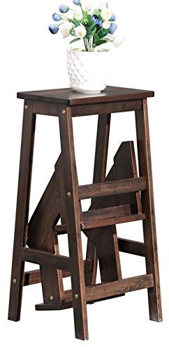 Folding Ladder 3-Steps Stool Portable Household Wooden Stair Chair Library Multi-Purpose Stepladder Plant Racks