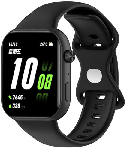 BoerHang Bracelet Compatible avec Honor Connect ROSSINI 2i, Bracelet de Montre de Sport en Silicone.(Noir)
