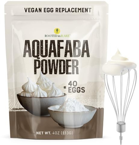 Aquafaba Powder (4oz) – Aquafaba For Cocktail Foamer and Meringues | Vegan Egg Replacer for Baking | 40 Egg Equivalent | Plant-Based, Gluten-Free, Vegan Meringue Powder | Shelf Stable Egg Substitute