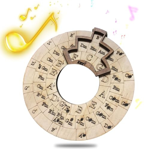 Holz-Melodie-Werkzeug, Musikinstrument, Holz, Melodie-Macher, Kreis der Fünftel, Kreis, Holzrad und musikalisches pädagogisches Werkzeug, Akkord-Rad für Musiker, Musikliebhaber