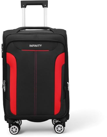 Cabin Carry on Suitcase 20 Lightweight 4 Wheels Spinner 3-Digit Combination Lock Soft Shell Luggage Hand Luggage Flight Bag for EasyJet Ryanair Birtish Airways and All Other Airlines 58x37x25