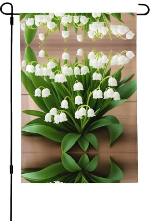 Lilies Of The Valley doppelseitige Gartenflagge 71,1 x 101,6 cm (leicht) – lebendiger Allover-Druck Dekor für Hof, Garten, Deck oder Veranda