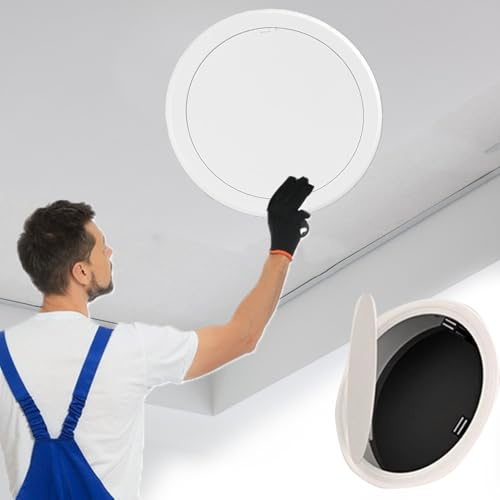 Revisionsklappe Magnetische, Runde Zugangstür für Die Decke, 120 150 200 250 300 350 400 450mm Wandlochabdeckung für Kabel, Metall-Dachbodenluke für Fliesen / Trockenbau, Rohrverkleidung(300mm/12in)