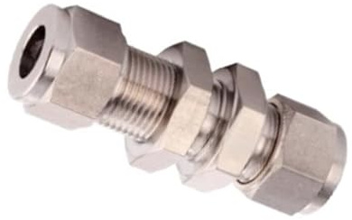 Stainless Steel Ferrule Through-Panel Two-Way Fitting 3/8-1/4