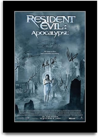 HWC Trading Resident Evil : Apocalypse Geschenke Geduckter Poster Signiertes Autogramm Foto für Fans von Film Memorabilien (ID-003624) - A4 Nur Druck