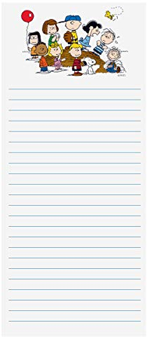 Graphique Magnetischer Notizblock: Peanuts-Bande-Einkaufsliste, lustig-dekorative To-Do-Liste, perfektes Geschenk zum Einzug, 100 Blatt zum Abreißen, ca. 10,2 x 23,5 x 1,2 cm