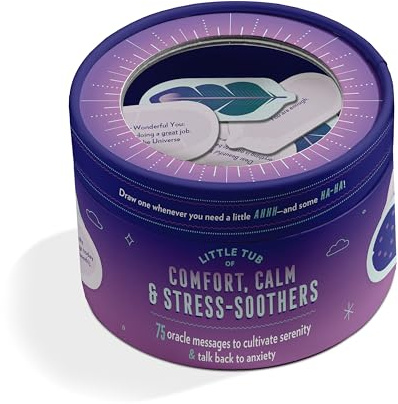 Knock Knock Comfort, Calm & Stress Soothers Oracle Tub: 75 Oracle Messages to Cultivate Serenity & Talk Back to Anxiety (Little Oracle Message Tubs)