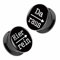 Piercingfaktor Flesh Tunnel Schraub Ohr Plug Piercing Ear Lobe Lobes aus Kunststoff Picture mit Schriftmotiv Hier rein, Da Raus 6mm Schwarz