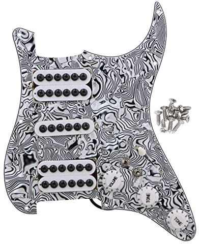 BQLZR Black White Zebra Color 3-Schicht HSH E-Gitarre geladen Prewired Pickup Pickguard f¨¹r E-Gitarre