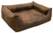 CopcoPet Hundebett Emma Antik Braun 80 x 60cm – Wildlederoptik, waschbar & pflegeleicht – Hundekörbchen mit erhöhtem Rand – Bequemes Hundekissen für kleine Hunde