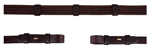 BR Gurtzügel, Zaumhaken, 19 mm (Warmblut, Braun/Gold)