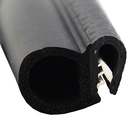 SMI-Dichtungsprofil DS2 für 1-4mm PVC mit Stahleinlage /EPDM Moosgummi selbstklemmend ohne Kleber - Kantenschutz mit Dichtung seitlich, Kantenschutzdichtprofil für Auto, Kofferraum (3 m)