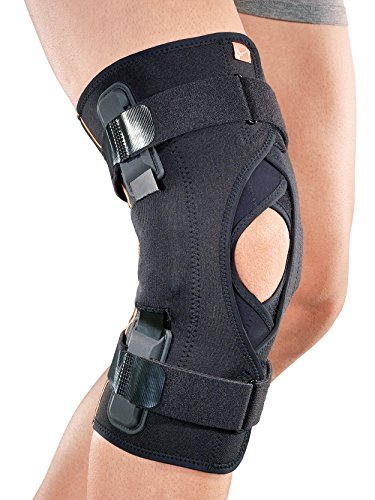 RO + Ten mg1115 L Kniebandage Rohr AirX mit beweglichen Stangen und Stabilisator Kniescheibe, Schwarz