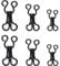 50 Set Sewing Hooks and Eyes Closure for Bra and Clothing, 3 Sizes (Black)