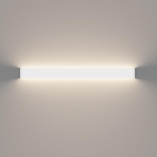 K-Bright LED Badlampe Wandleuchten Innen, 35W, IP44, 110cm Mordern Wandlampe LED Wandbeleuchtung für Wohnzimmer Schlafzimmer Treppenhaus Flur Warmweiß 3000K,Weiß