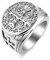 JewelryWe Schmuck Retro Herren-Ring Edelstahl Exorcism St Benedict Kreuz Ring Dämon Schutz Ghost Hunter CSBP katholischen Siegelring Bandring mit Gravur Silber Größe 70