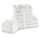 AmeliaHome Handtuch Set Weiß 4 Gästetücher 30x50 cm 4 Handtücher 50x100 cm und 2 Duschtücher 70x140 cm 100% Baumwolle Qualität Saugfähig Amari