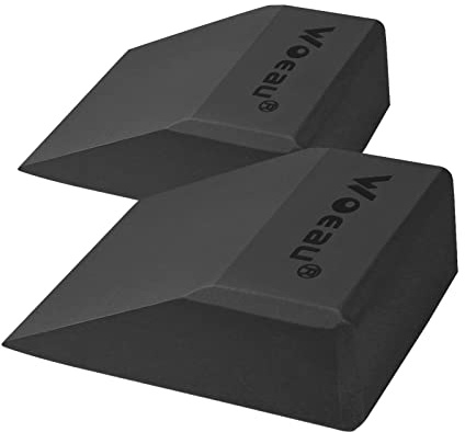 2 Pack Non-Slip Professional Squat Wedge Blocks - Heel Elevated Ramp for Squats, Calf Raises Platform for Men Women, Slant Board Trainer for Fitness, Pushup, Weightlifting, Yoga