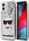KARL LAGERFELD KLHCP12SLCGLSL Hülle für iPhone 12 5,4 Silber Liquid Glitter Choupette
