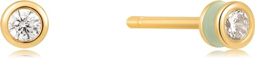 Ania Haie Damen-Ohrstecker 925er Silber Zirkonia One Size Hellgrün 32016774