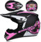Amacigana® Casque de motocross | MX Enduro | Coque en ABS, ouvertures d'aération pour une ventilation et un refroidissement optimaux | Pour enfants et adultes | Casque de cross (rose, S)