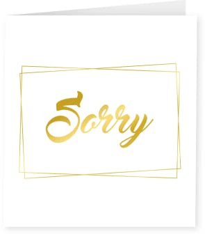 PD-Party 7028034 Erläuterungs Papier Grüßen Karte - Sorry, Gold/Weiß, 15cm Länge x 15cm Breite x 0.5cm Höhe