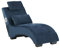 Moderne Chaiselongue mit Bluetooth Lautsprecher blau Bezug aus Samtstoff Simorre
