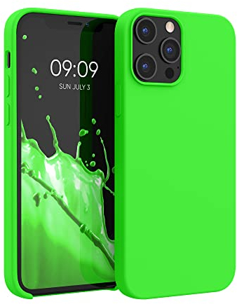 kwmobile Case Compatible with Apple iPhone 12 Pro Max Case - TPU Silicone Phone Cover with Soft Finish - Neon Green
