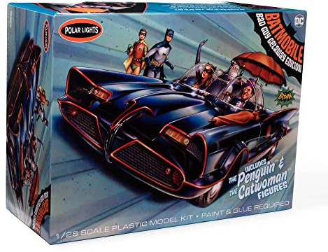 Polar Lights 1966 Batmobile w/Catwoman & Penguin Figures 1:25 Scale Model Kit
