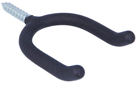 Amig - Haken für Garagen und Gartengeräte | Halterung zum Schrauben an der Wand | Stahl | rutschfeste Gummibeschichtung | Tragkraft: 25 kg