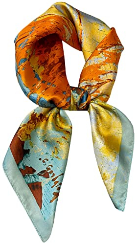 prinfantasy Damen Scarf Schal Seide Gefühl Frauen Elegant Bandana Leicht Schals Tücher Stolen Ladie Geschenk Kopftücher M070068