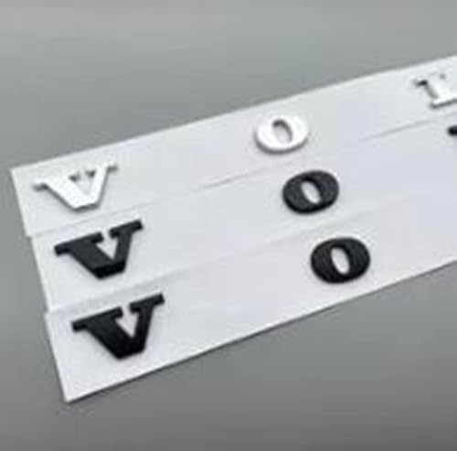 LEARNE Für Volvo Letters Rear Boot Trunk Emblem Badge Aufkleber Chrom Schwarz ABS Auto Logo XC90 XC60 XC40 XC70 XC80 S60 S80 S90 V40 V60,Glossy Black