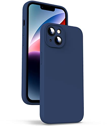 Supdeal Liquid Silicone Case for iPhone 14, [Camera Protection] [Anti Fingerprint] [Wireless Charging] 4 Layer Phone Case Protective Cover, Built-in Microfiber Case Cover, 6.1, Navy Blue