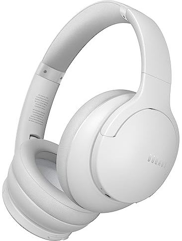 DOQAUS Auriculares Bluetooth V5.3 【90 Hrs de Reproducción】 Cascos Inalambricos Diadema con 3 Modos EQ,HiFi Estéreo, con Micrófono para Móviles/Xiaomi/TV/PC-Gris Claro