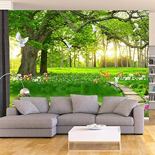 YIMESOY Customized Mural Wallpaper Toucans Strelitzia Reginae Aiton Retro Tropical Plant Monstera Deliciosa Liebm for Living Room Home Decor 300Cm(W)×210Cm(H)