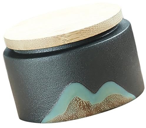 RORPOIR Vintage Style Ceramic Tea Storage Canister Exquisite Airtight Jar for Loose Tea Sugar Elegant Kitchen Storage Solution for Lovers