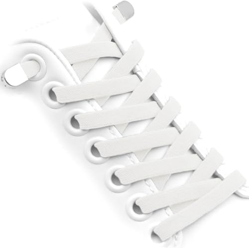 WEGOODZF Flach Sneaker Elastische Schnürsenkel: 8MM Breite Schuhbänder