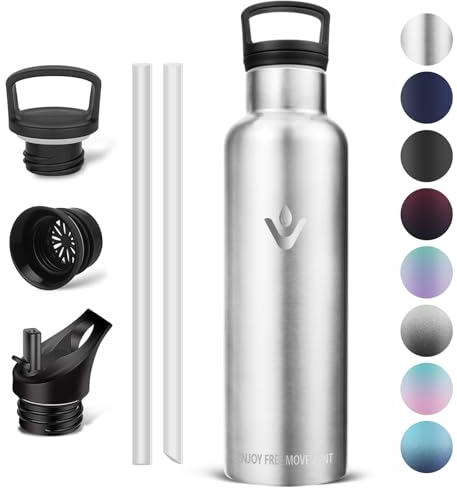 Vikastar Borraccia termica - Borraccia 750ml, Borraccia acciaio inox, Borracce Senza Perdite, Borraccia con Cannuccia, Borraccia Termiche Sportiva, Adulto, Scuola, Outdoor