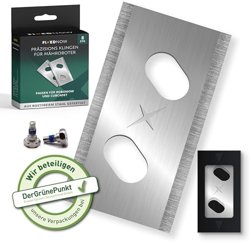 FixedNow Rasenmäher Ersatzmesser Set [8st] Kompatibel mit Robomow, Cub Cadet Rasenroboter Ultrascharfe, Ersatzklingen Messerset, Ersatzteile für Automower, Messerklinge, blades, mit Spender