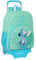 Safta STITCH ALOHA - Mochila Escolar con Carro 905, Ideal para Niños de Diferentes Edades, Cómoda y Versátil, Calidad y Resistencia, 33x14x42 cm, Color Turquesa