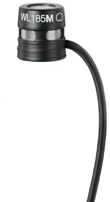 Shure WL185MB/C-TQG LAVALIER MICROPHONE, CARDIOID, BLACK 1 cm Condenser Lavalier, Black, Cardioid, TA4F Termination Pouch, Tie Clip, Snap-Fit Windscreen