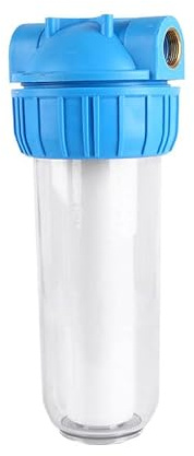 Purificateur de filtre à eau 10 pouces, boîtier de filtre à eau avec filtre 1 pouce, Port en laiton Transparent pour l'élimination des impuretés