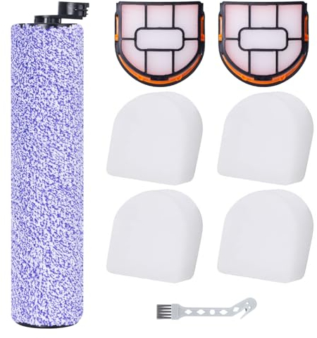 Fixbetter Rullo Spazzola di Ricambio e Filtro per Accessori per Shark WDB1F2 per aspirapolvere per HydroVac XL 3 in 1 (1 spazzola a rullo + 2 filtri + 4 filtri in cotone + 1 spazzola per la pulizia)