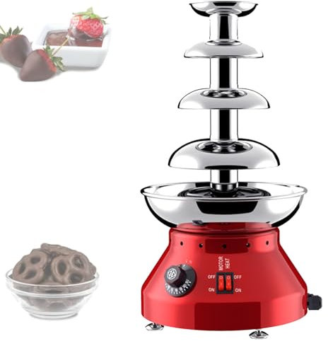 Fontana di cioccolato grande, macchina per cioccolata calda a 4/5 livelli, macchina per sciogliere il cioccolato elettrico con base per sciogliere il cioccolato caldo, temperatura regolabile,4Tiers