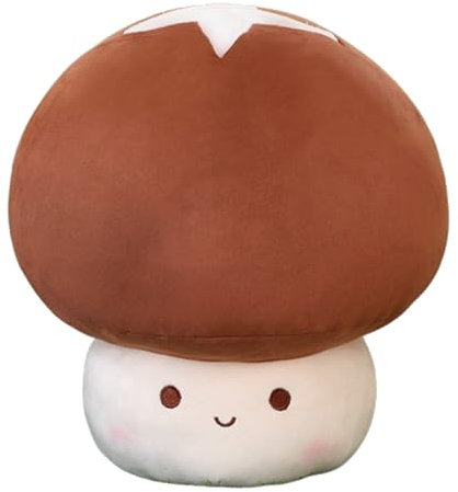 champracer Pilz Plüschtier Puppe Stofftier Niedlicher Pilz Kissen Kuscheltier, für Ideal zum TröSten Kuscheln Einschlafhilfe (23 cm,Shiitake-Pilz)