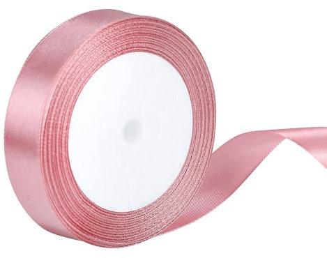 22 Meters Satinband Rosa 20mm Breit, Dekoration Präsent Geschenkband Breit Schleifenband, Rosa Dekoband, Stoffband für Hochzeit, Geburtstag Geschenke Der Valentinstag Verpackung von Geschenken